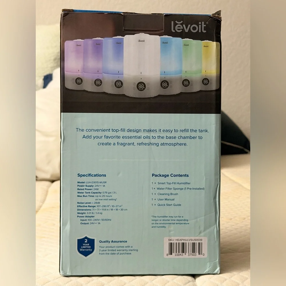 Levoit White Smart Humidifier with Bluetooth Control - Picture 3 of 4